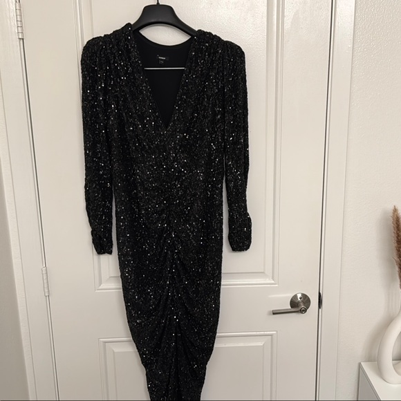 Express Black Long Sleeve Sequin Dress (Drycleaned) - Picture 2 of 8
